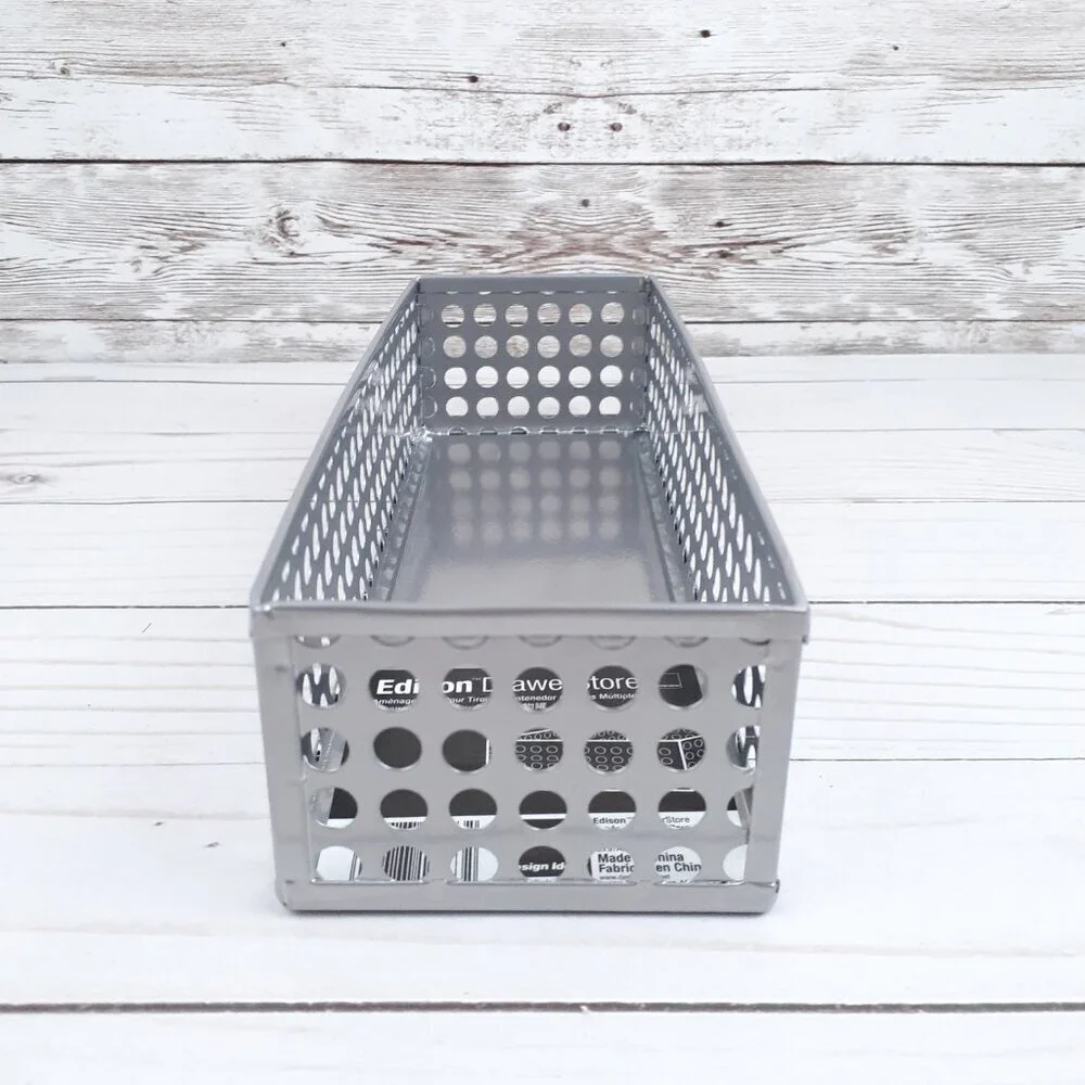 Edison Drawer Store Metal Organizer 3x9 in Silver